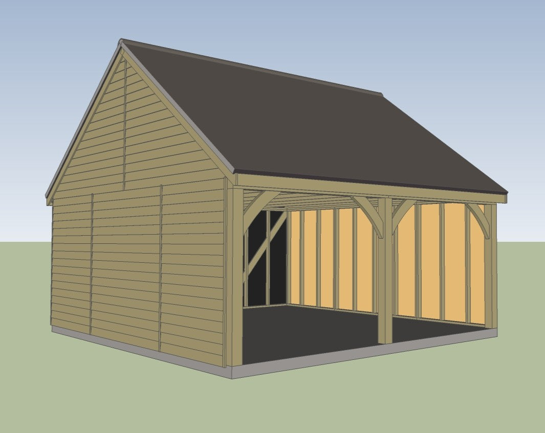 5.4m x 6.0m 2 bay Timber Carriage House Kit