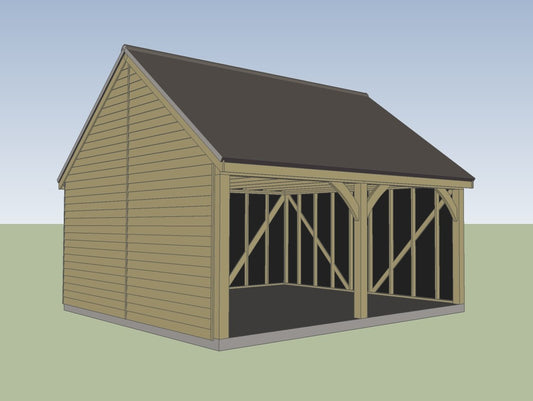 5.4m x 5.4m 2 bay Timber Carriage House Kit