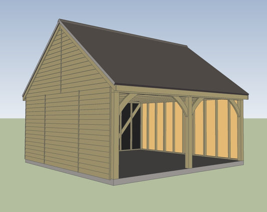 5.4m x 6.0m 2 bay Timber Carriage House Kit