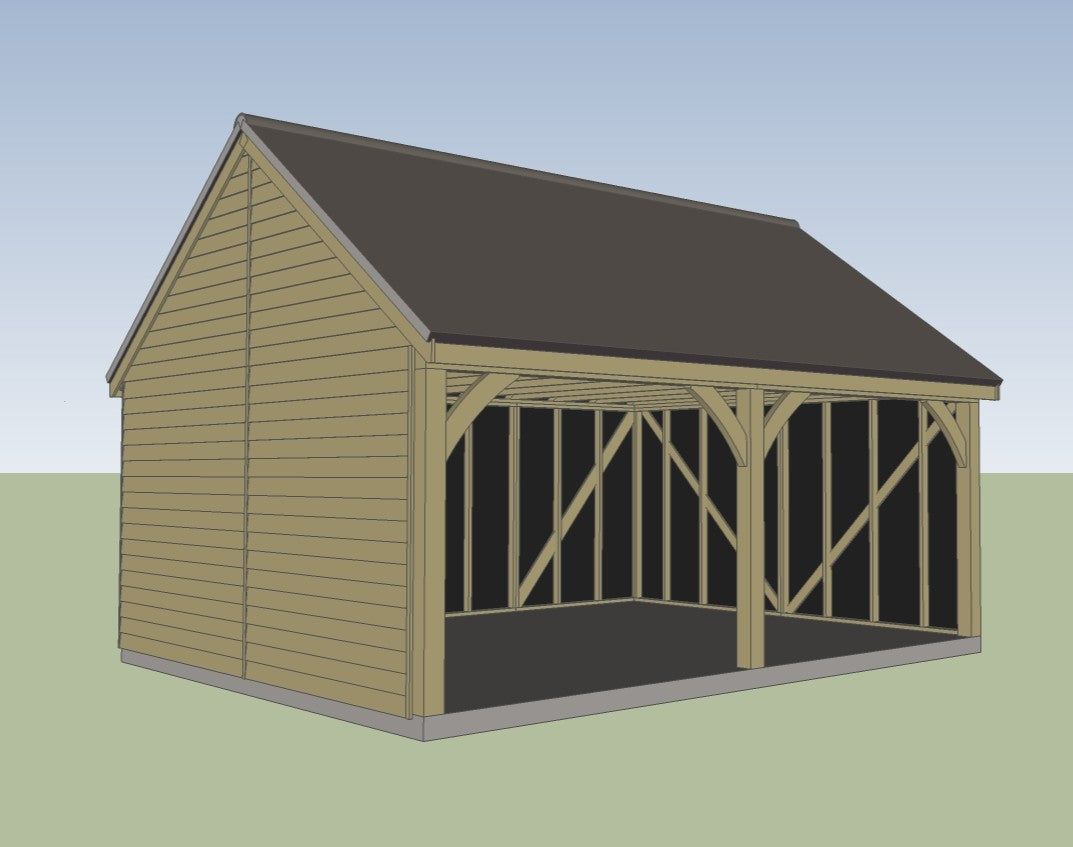 6.0m x 4.8m 2 bay Timber Carriage House Kit