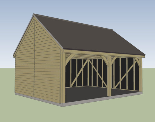 6.0m x 5.4m 2 bay Timber Carriage House Kit
