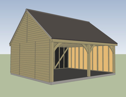 6.0m x 6.0m 2 bay Timber Carriage House Kit